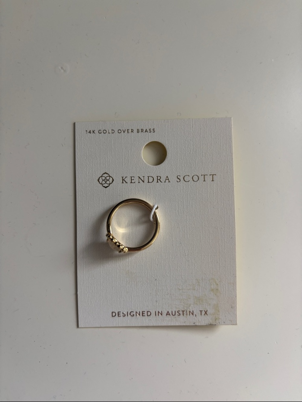 Kendra Scott Polished Gold Stacking Ring with Bead Accents